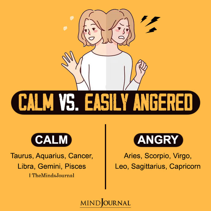 Calm Vs. Easily Angered Zodiac Signs