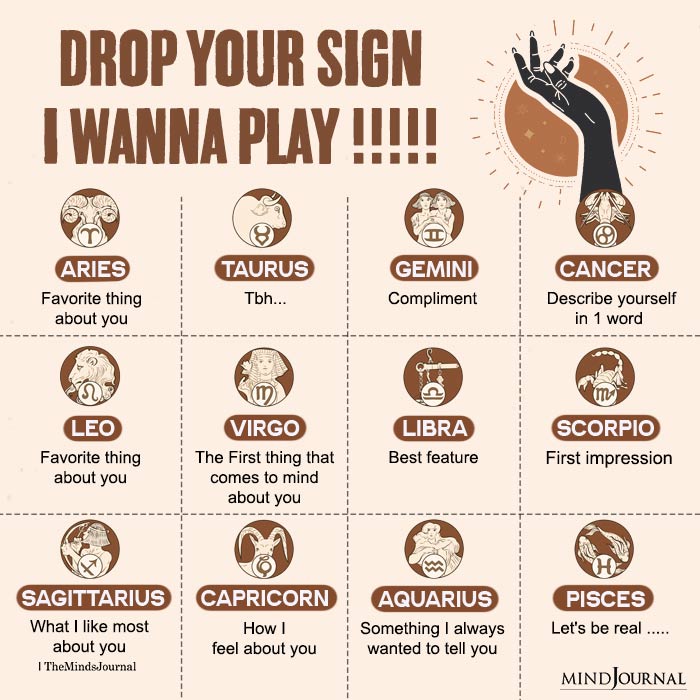 Drop Your Zodiac Sign I Wanna Play