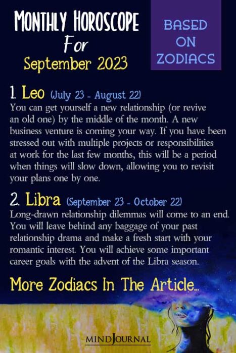 September Monthly Horoscope For The Zodiac Signs detail pin