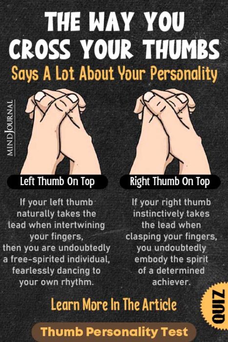 way you cross your thumbs reveals your personality

