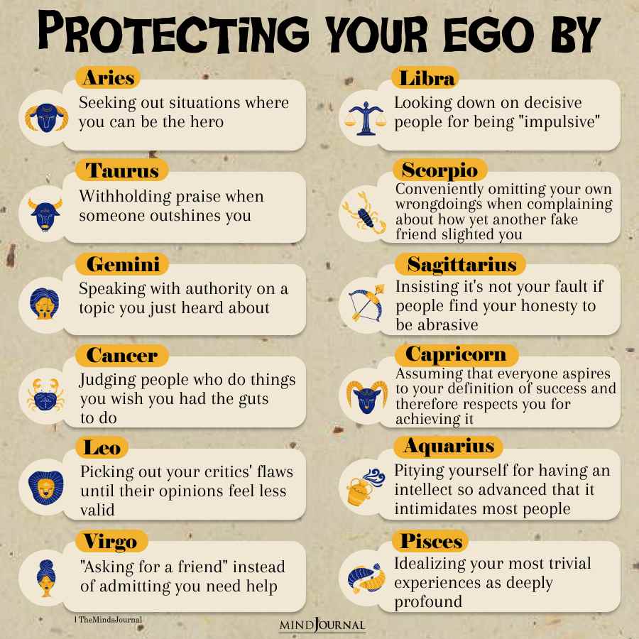 How Each Zodiac Sign Protects Their Ego