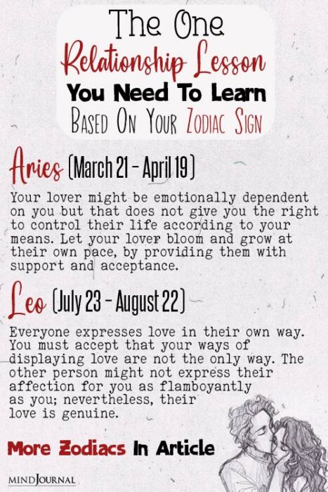 relationship lesson for each zodiac sign
