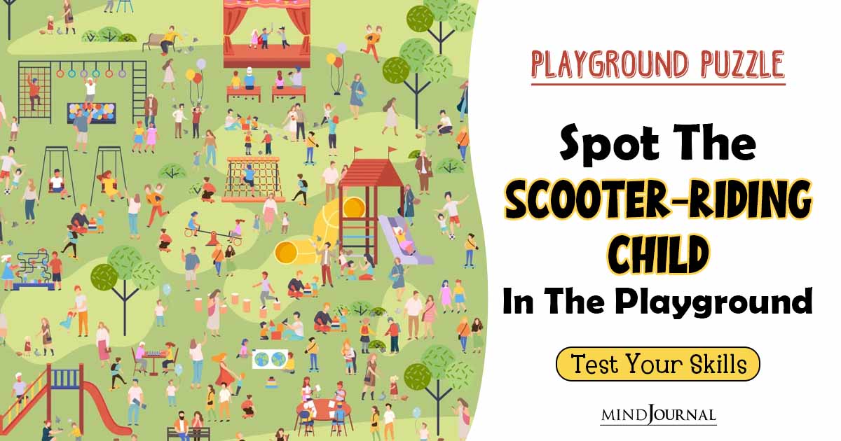 Can You Spot The Child On The Scooter In This Playground Scene? Only Keen Observers Can Ace This Brain Teaser!