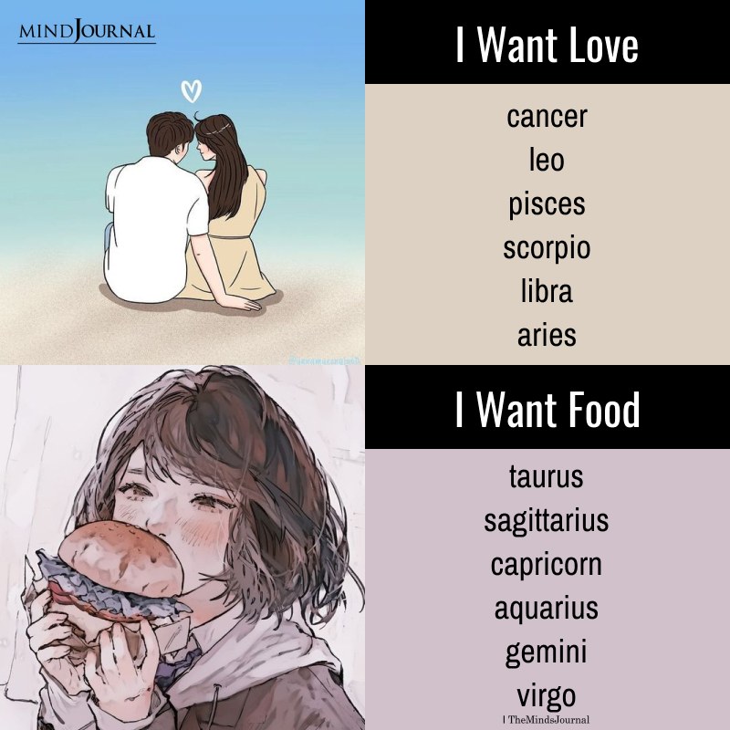 Food Or Love What The Zodiac Signs Will Choose