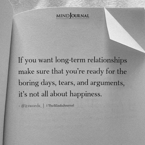 If You Want Long Term Relationships