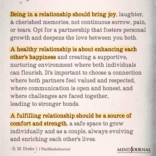 Being In A Relationship Should Bring Joy