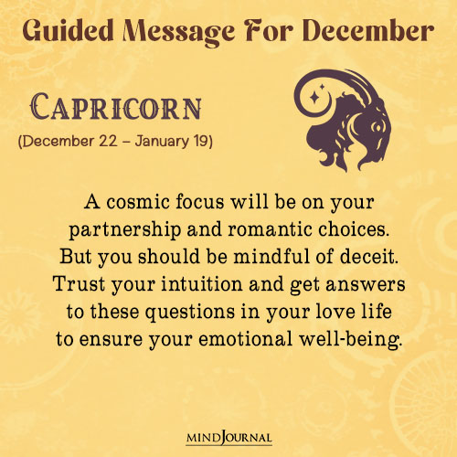 Capricorn A cosmic focus will be on your partnership