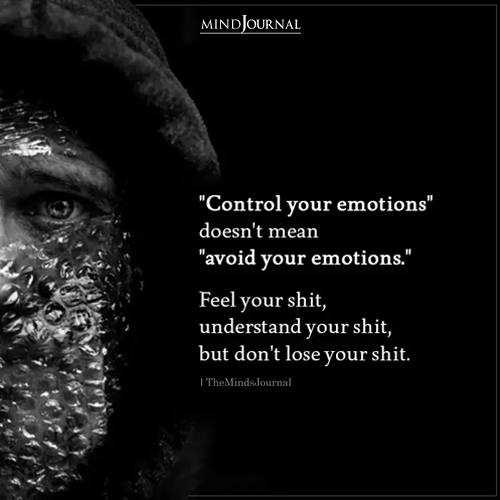 Control Your Emotions Doesn't Mean Avoid Your Emotions