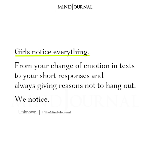 Girls Notice Everything