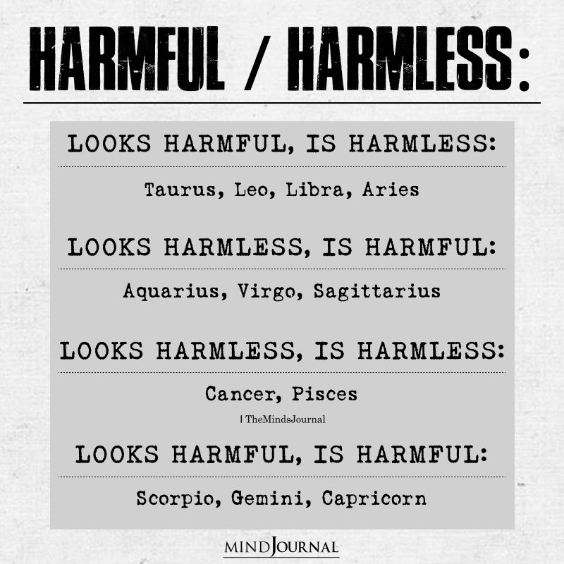 Harmful And Harmless Zodiac Signs