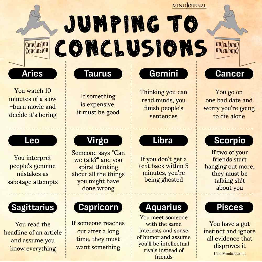 Zodiac Signs Jumping To Conclusions