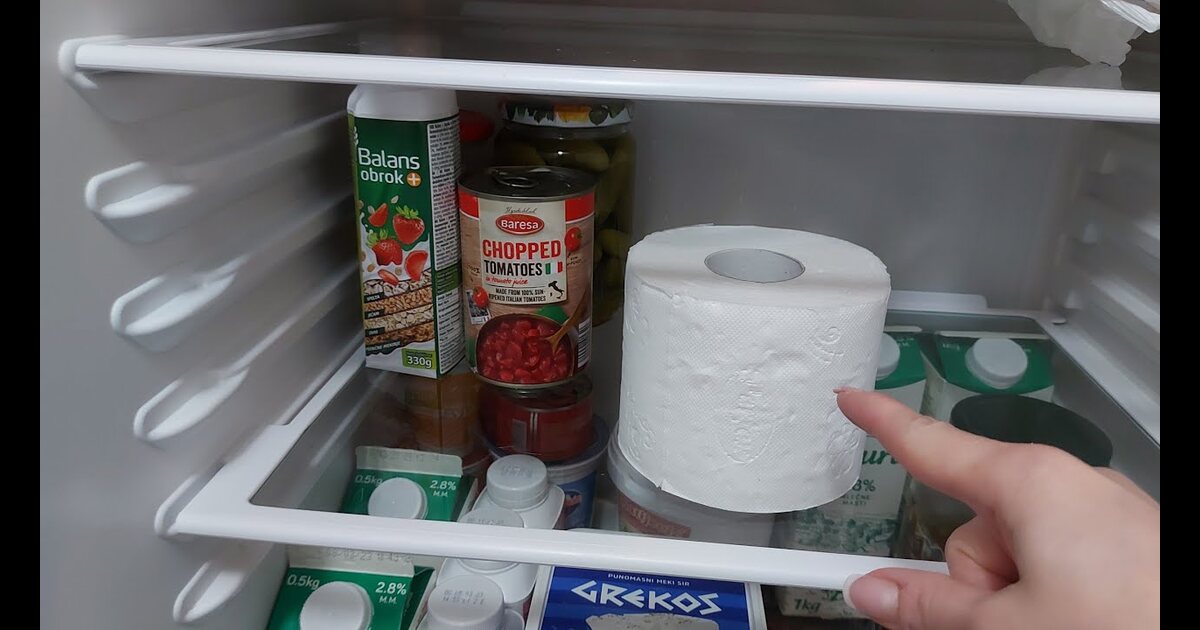 putting toilet paper in fridge