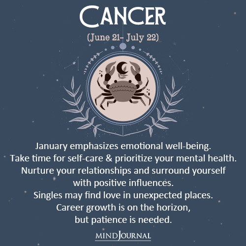 Cancer January emphasizes emotional