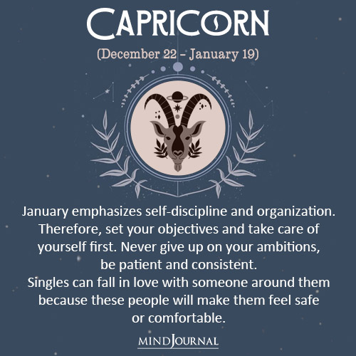 Capricorn January emphasizes self discipline