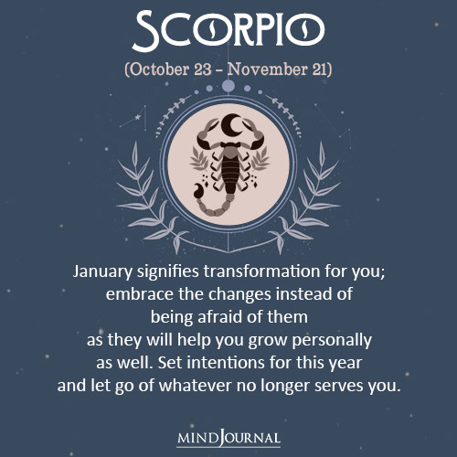 Scorpio January signifies transformation