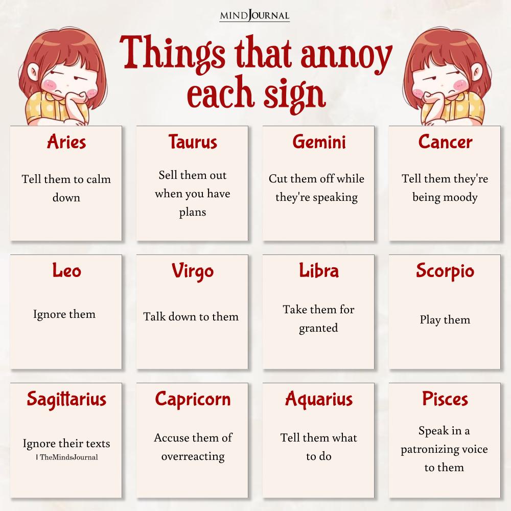 What Annoys Each Zodiac Sign