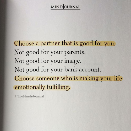 Choose A Partner That Is Good For You