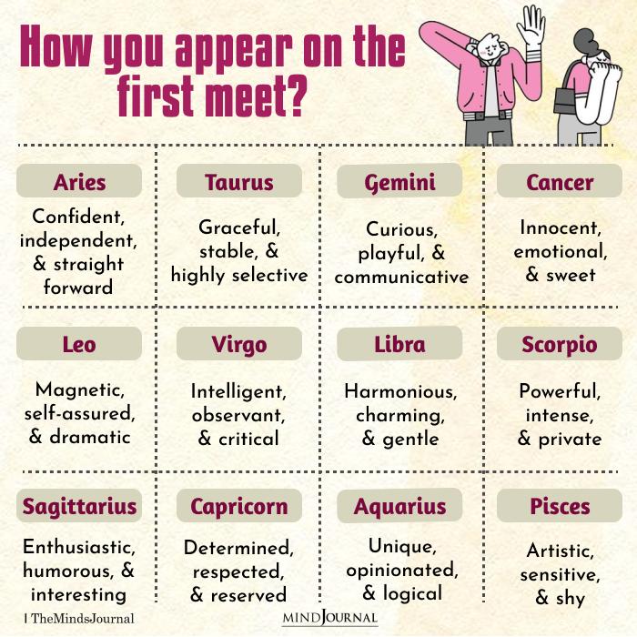 How Does Each Zodiac Sign Appear On The First Meet
