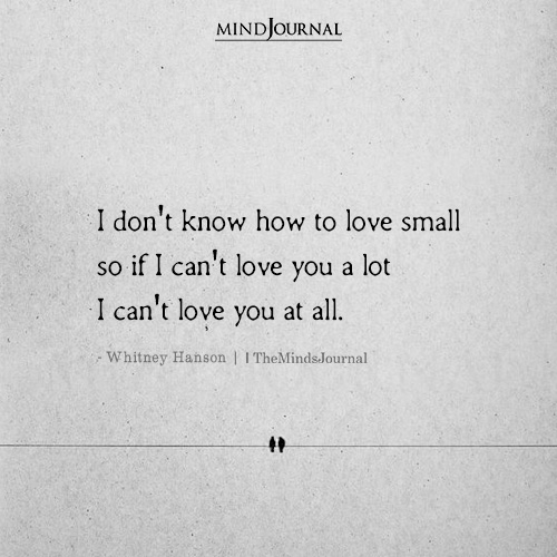 I Don’t Know How To Love Small
