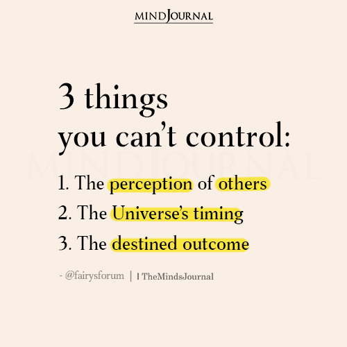 3 Things You Can't Control