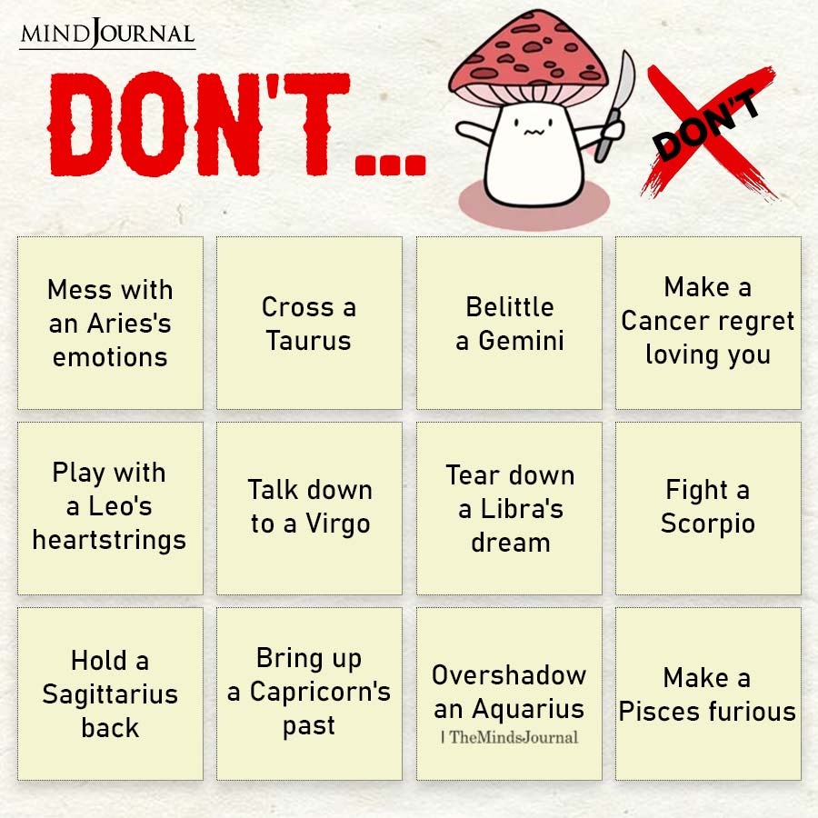 What You Should Never Do With Each Zodiac Sign
