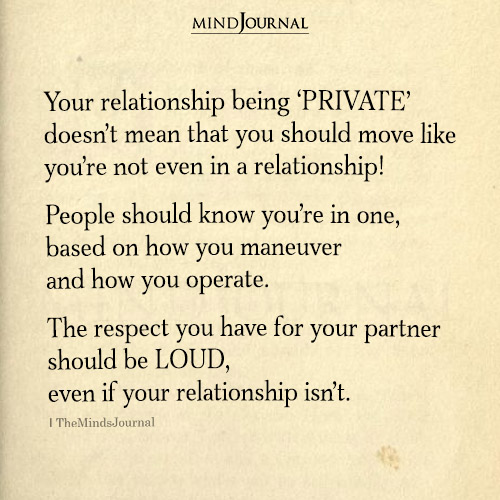 Your Relationship Being Private