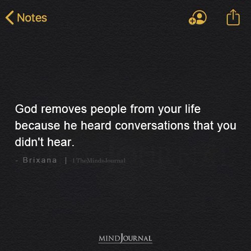 God Removes People From Your Life