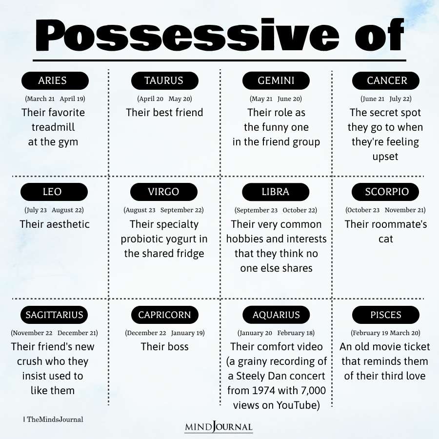 What The Zodiac Signs Are Possessive Of