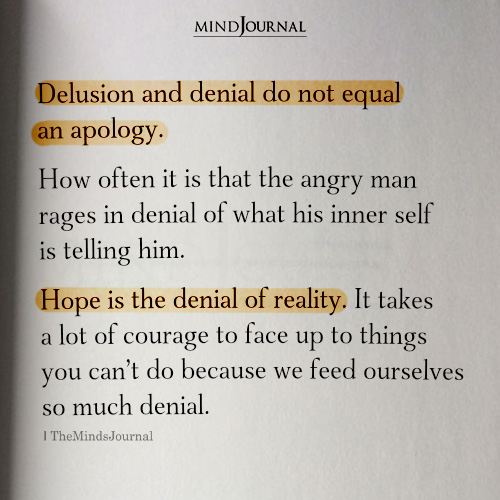 Delusion And Denial Does Not Equal An Apology
