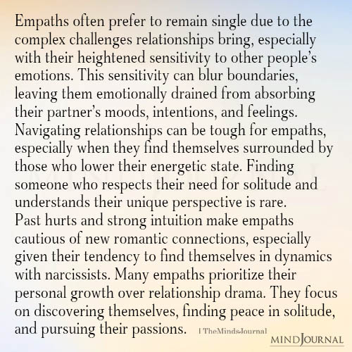 Empaths Often Prefer To Remain Single