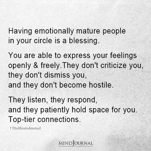 Having Emotionally Mature People