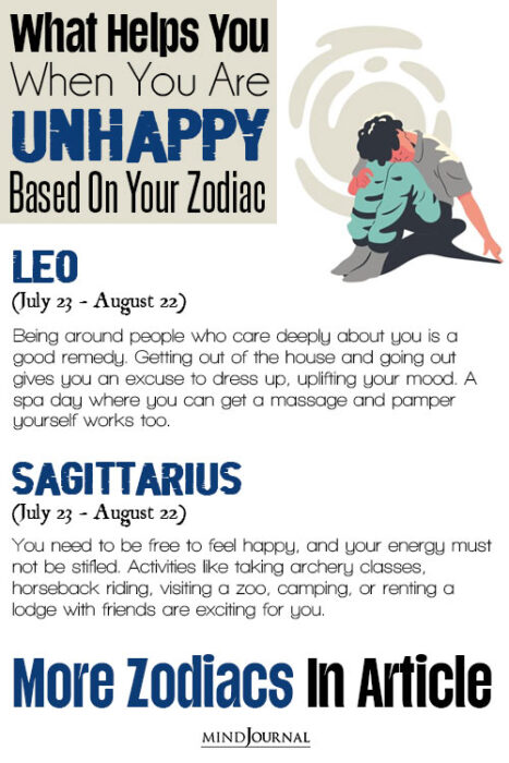 what helps an unhappy zodiac