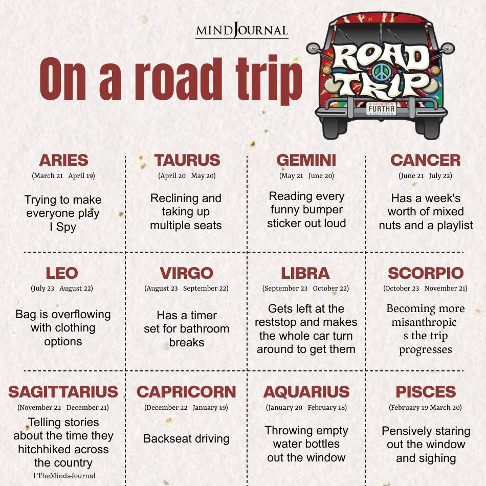 Zodiac Signs And Road Trips