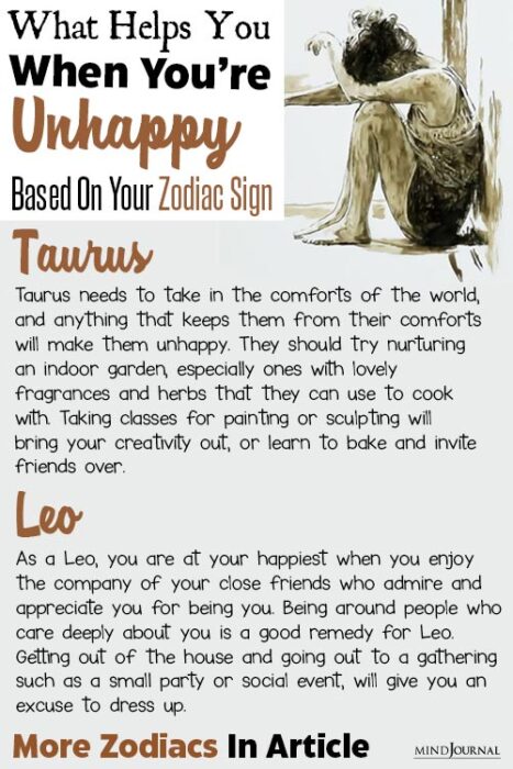 what helps an unhappy zodiac