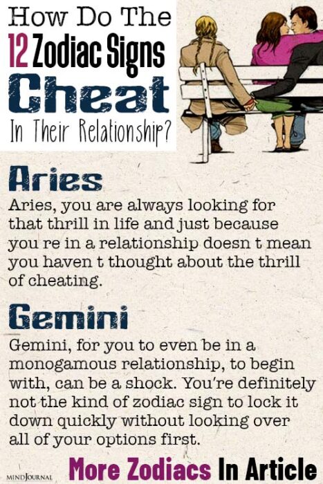 how does each zodiac sign cheat
