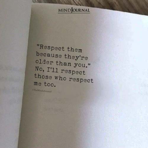 Respect Is Mutual