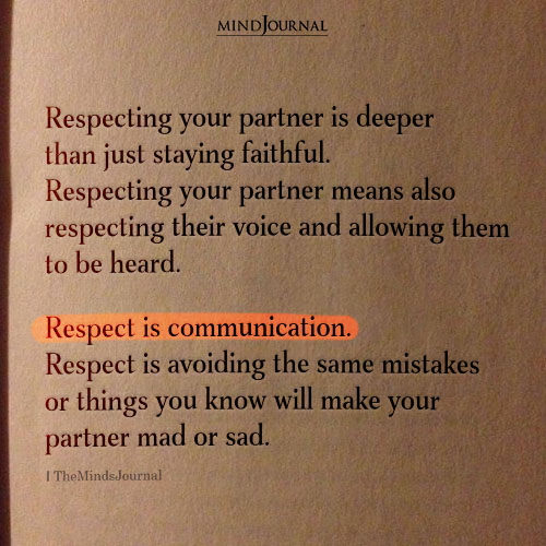 Respecting Your Partner Is Quite Deep