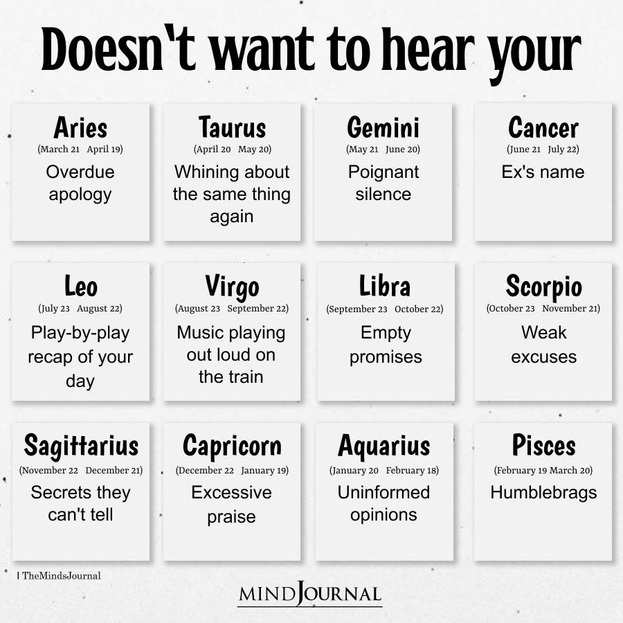 Zodiac Signs Don't Want To Hear
