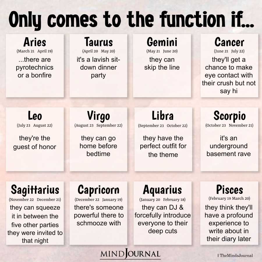 These Zodiac Signs Only Comes To The Function If