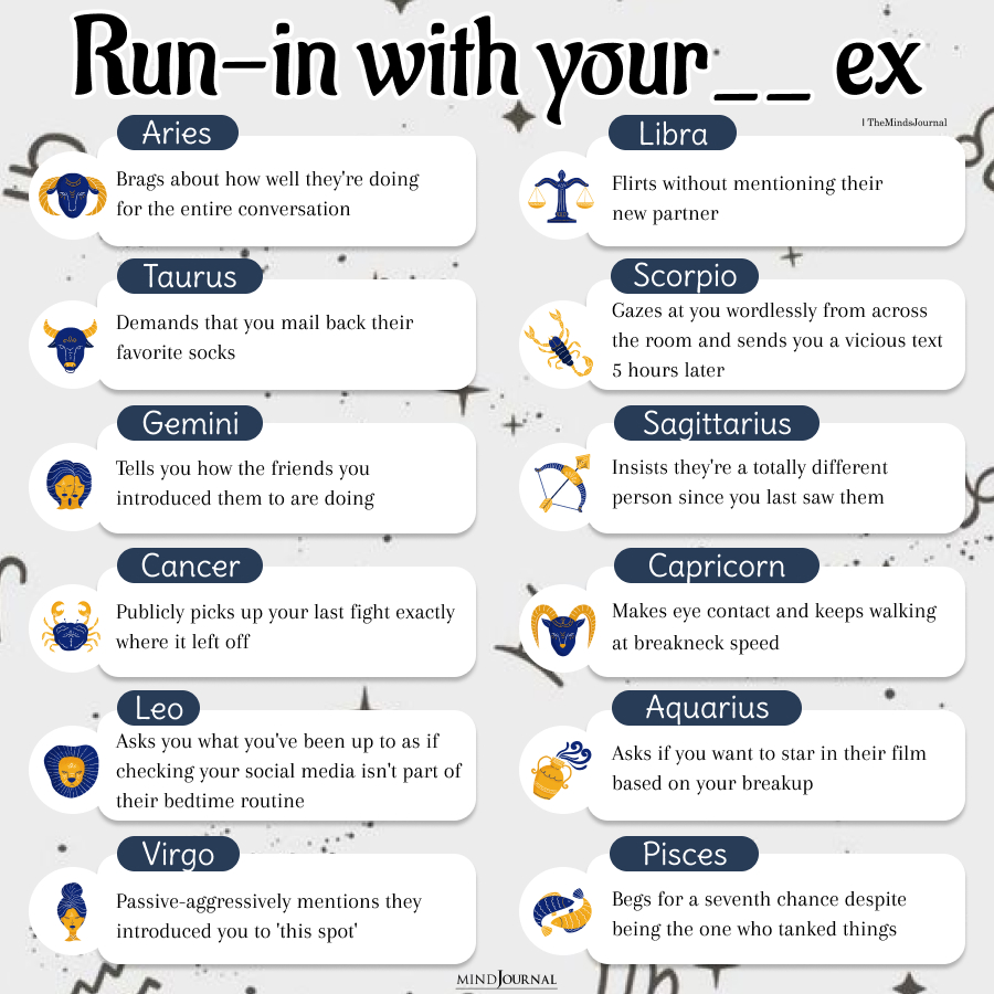 Zodiac Signs Run In With Their Ex