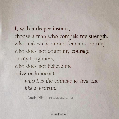 I, with a Deeper Instinct: Anais Nin Quote