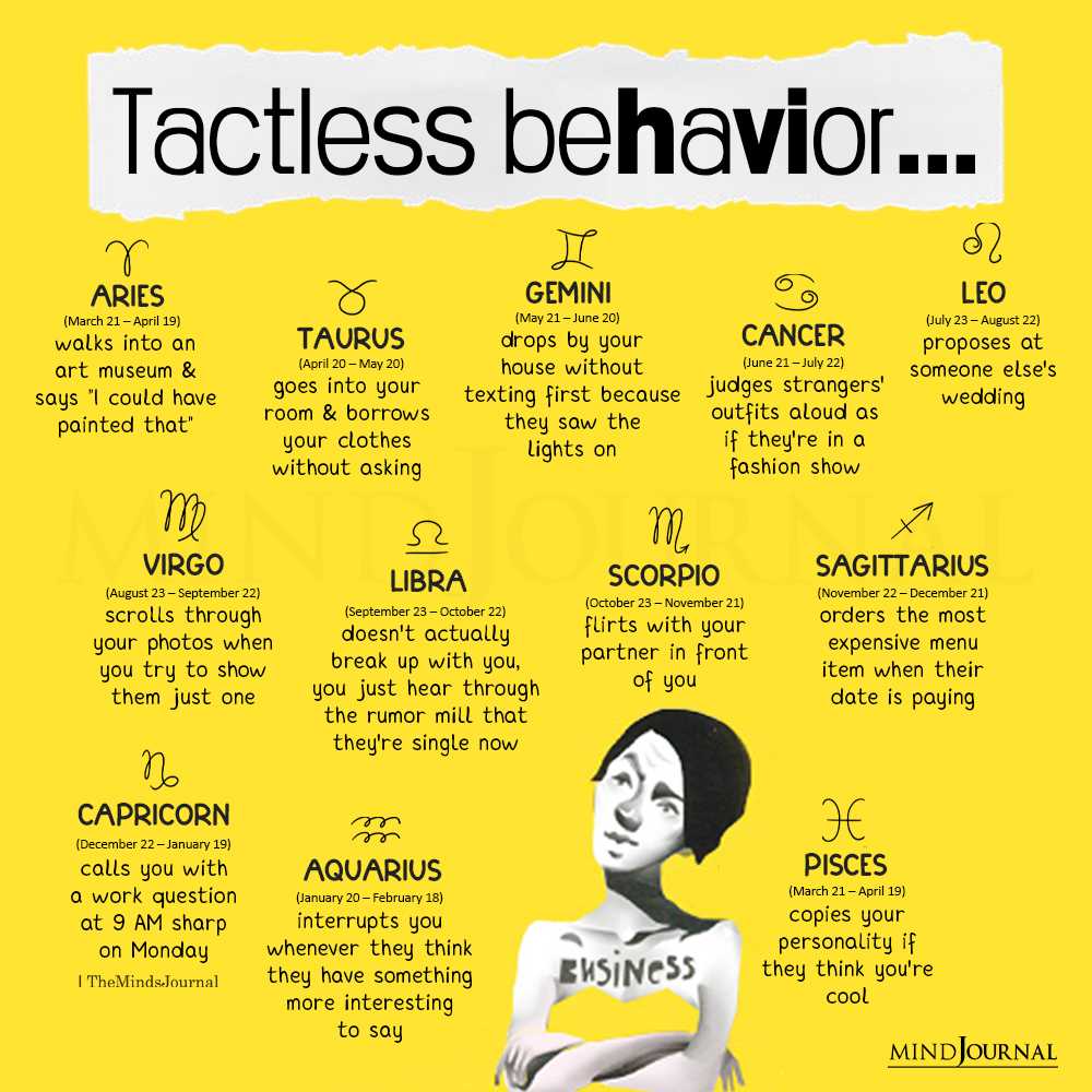 Tactless Behavior Of The Zodiac Signs