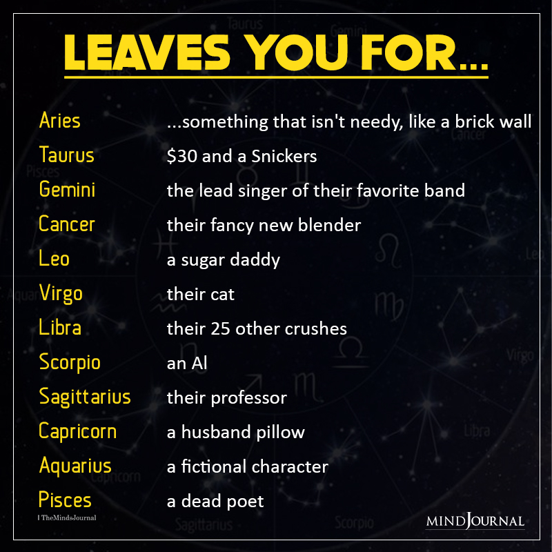 Zodiac Sign That Leaves You For