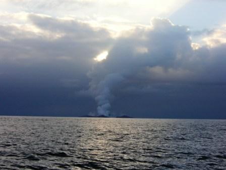 an underwater volcanic eruption