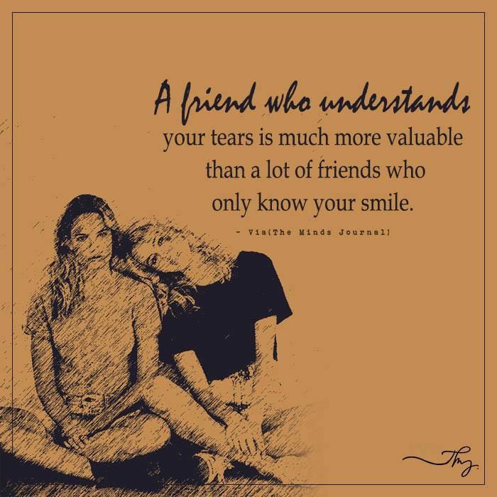 A Friend Who Understands Your Tears Is Much More Valuable