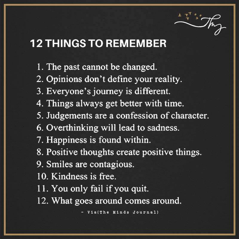 12 Things To Remember