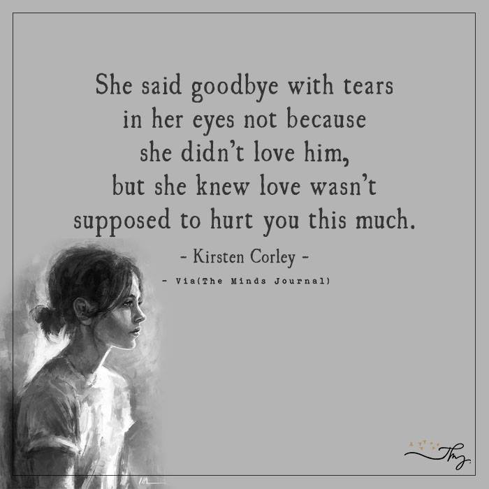 She Said Goodbye With Tears In Her Eyes