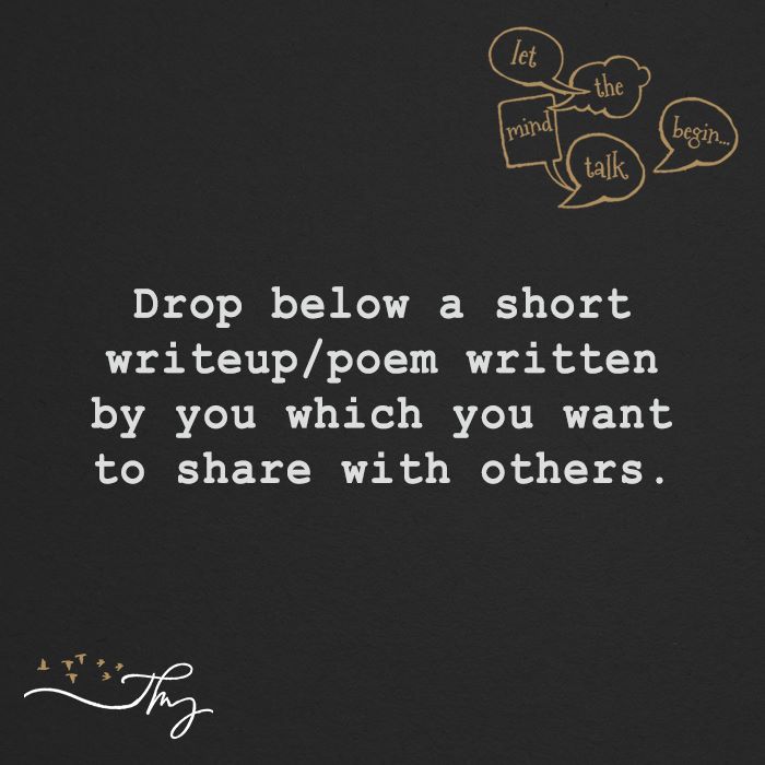 Drop below your writeup/poem