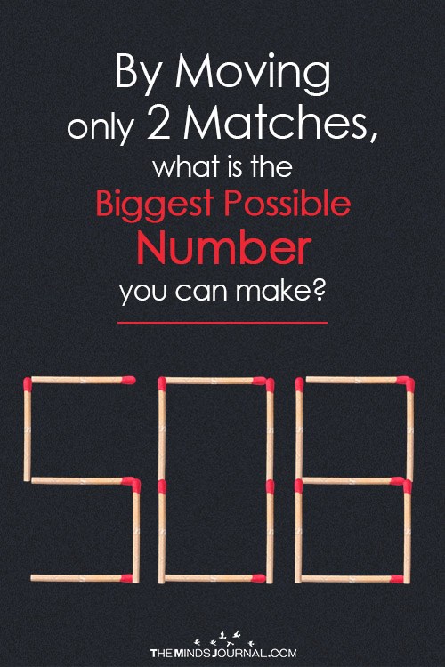 biggest number by moving matches