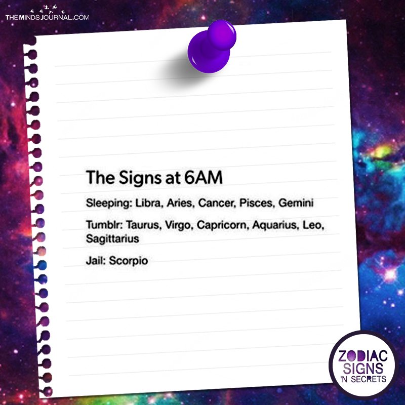 What The Zodiac Signs Do At 6 Am
